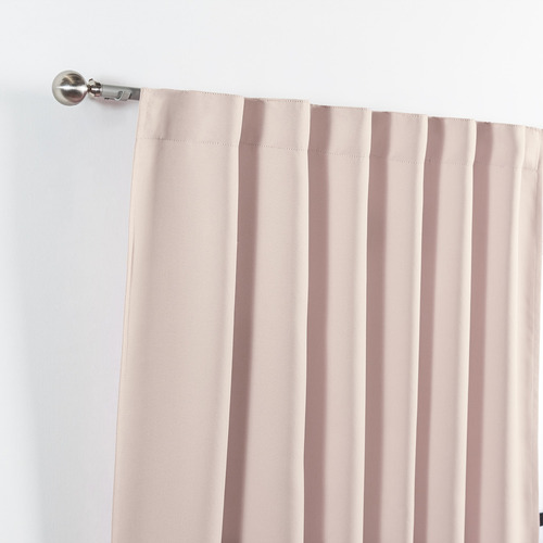 Juego De 2 Cortinas Blackout Cortas Catania Sweet Pink Rosa Vianney 1.80m