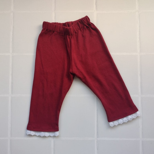 Conjunto Beba Pantalón + Bandana + Turbante 0-3 Y 3-6 Meses Bordó 3-6 Meses