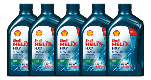 Óleo Shell 10w40 Helix Hx7 Semissintético Kit Com 5 Litros 
