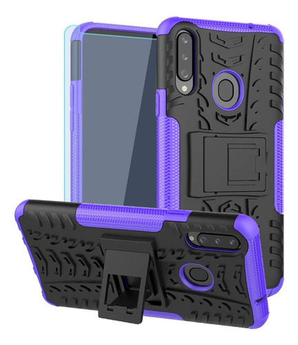 Funda Para Galaxy A20s Sktgslamy Tough Rugged Kickstand Viol