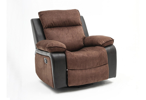 Sillón Bergere Acasa Gamuza Cuero Vegano Austin 1c Café