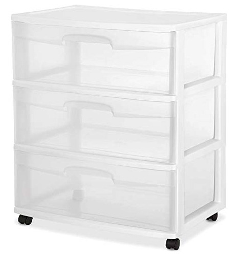 Sterilite Carrito De Almacenamiento De 3 Cajones Con Ruedas