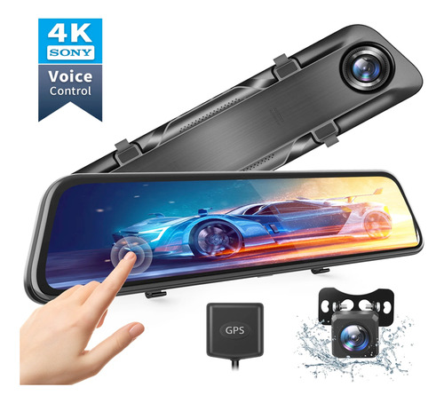 Espejo Vantop 12 4k Retrovisor Dash Doble Cam Gps Nocturna