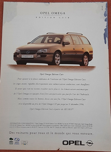 Publicidad Chevrolet Omega Wagon / Opel Omega Wagon 1996