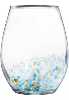 Fitz And Floyd 229568-4st Callie Stemless Goblets, Blue