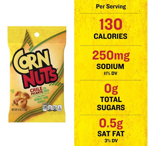 Corn Nuts Botana Chili Piknt Crujiente 113g Importado 2 Pack