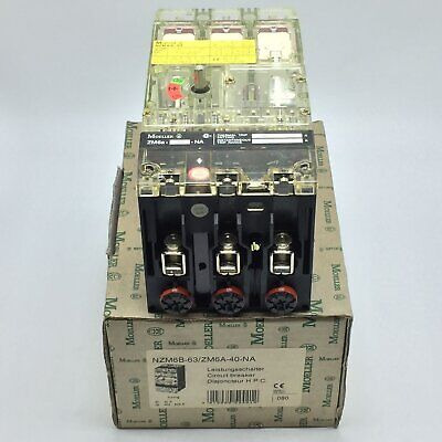 Moeller Nzm6b-63/zm6a-40-na Circuit Breaker 63a W/therma Zzd