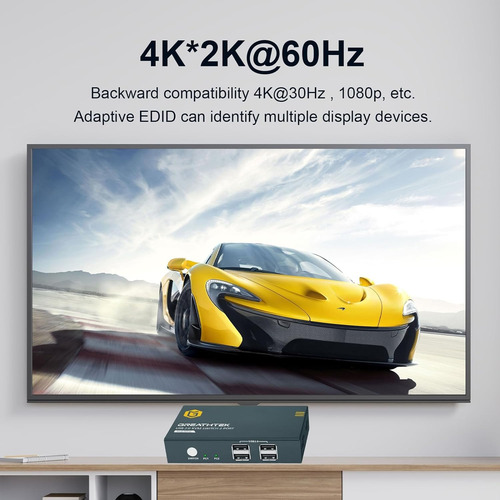 Greathtek Kvm Switch Hdmi 4k 60hz Comparte Usb 2.0 Con Boton