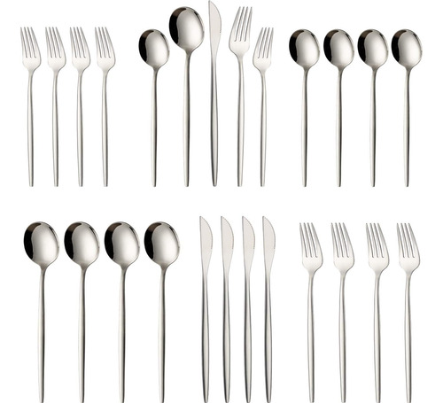 Juego De Cubiertos De 20 Cubiertos De Acero Inoxidable Servi