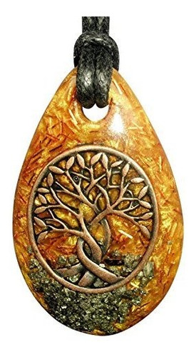 Arbol De La Vida Orgone Colgante De Oro  Logrando Esperanzas