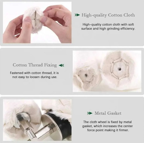 Cotton Cloth Buffing Mop Wheel Polishing Pad Kit.