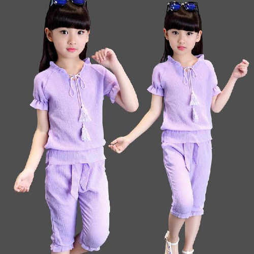 Conjunto De Dos Piezas De Estilo Coreano De Verano Para Niña