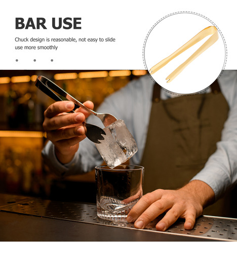 Pinzas Pequeñas Para Servir Hielo De Acero Inoxidable, 10 Un