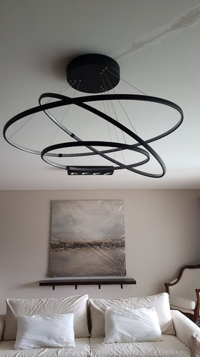 Imagen 5 de 10 de Lampara Colgante Triple Anillos Led Moderna 30-44-60 80w