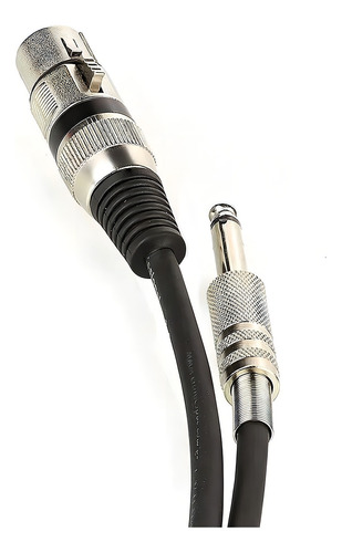 Cabo Para Microfone Xlr Fêmea X P10 Macho Preto 25m