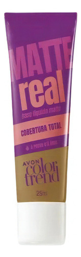 Base de maquiagem líquida Avon Matte Real Color Trend Matte Real Matte Real tom 430f marrom claro - 25mL 25g