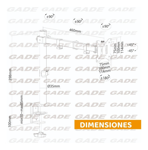Imagen 5 de 10 de Soporte Monitor Tv Led Lcd Para Escritorio 17 A 32