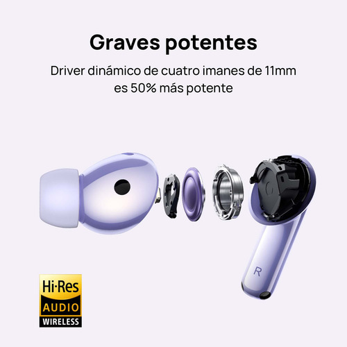 Fone De Ouvido Sem Fio, Huawei Freebuds 6i, Branco Cor Branco mármore
