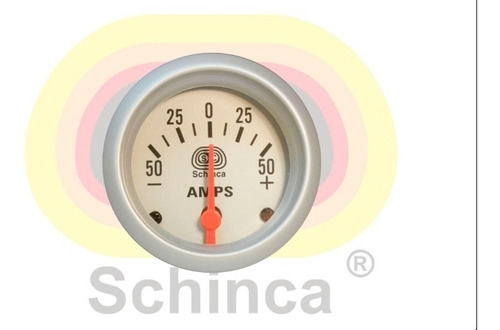 Reloj Amperimetro 50a 52mm Sport Schinca Plateado