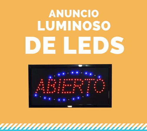 Imagen 3 de 4 de Anuncio Luminoso Led Frase Abierto Bajo Consumo Fotos Reales