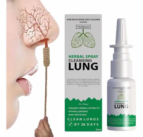 Spray Nasal Detox Pulmonar 20ml Regeneração Respiratória Sabor Neutro