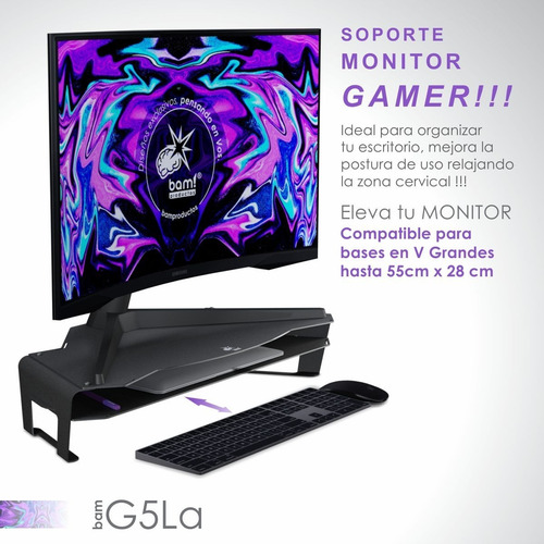 Imagen 4 de 9 de Soporte Monitor Gamer Bam G5la Alto+estante Samsung Premium!