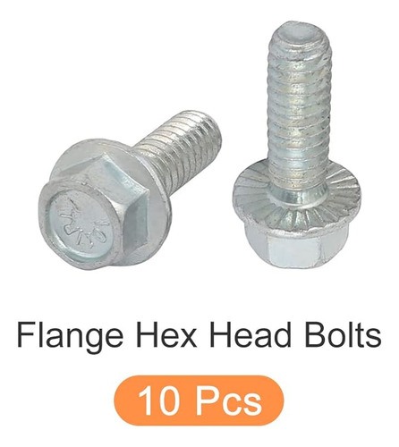 Pernos De Cabeza Hexagonal Con Brida (1/4-20 X 3/4 Pulgadas)