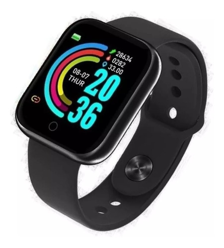 Relogio Smart Watch Inteligente Bluetooth D20 Android E Ios Caixa Branco Pulseira Preto Bisel Preto