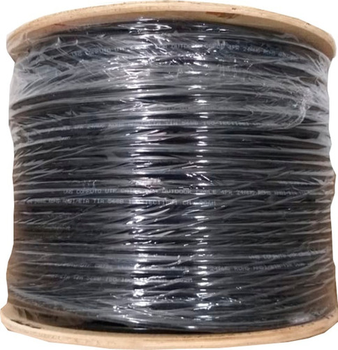 Imagen 4 de 4 de Cable Utp Doble Forro Exterior Cat5e Negro Cal24 305 Mts B03