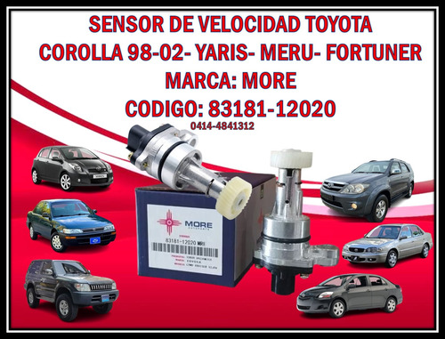  Sensor Velocidad Toyota Corolla 98/02 Yaris Fortuner Hilux