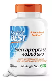Serrapeptasa 40000 Spu Doctor's Best 90 Cápsulas Vegetales
