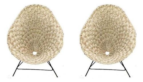 Ikapali acapulco palma silla natural 2 unidades marrón claro
