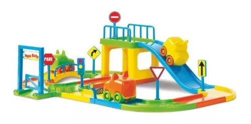 PISTA DE CARRINHOS BRINQUEDO CORRIDA INFANTIL, POSTO