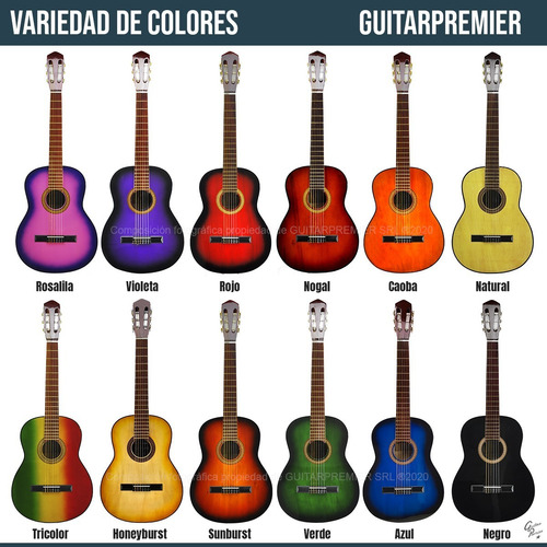 Guitarra Electrocriolla Funda Pua Colores Combo Completo