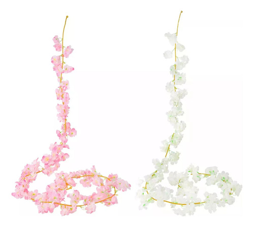 X5 Unidades Tira Larga Flores Flor Artificial 2metros Cod191 Rosa