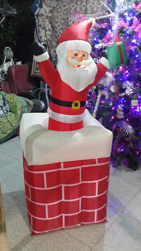 Santa Claus Que Entra Y Sale 1.50 Metros Navidad Inflable