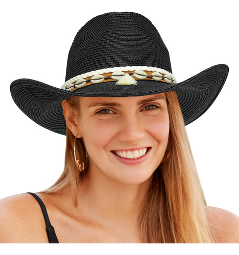 Sombrero De Sol De Vaquero De Paja Para Mujeres Y Hombres, S