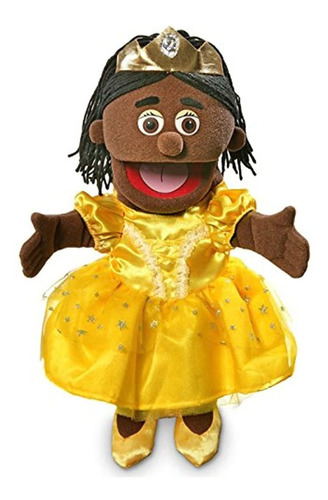 14 ''princesa, Color Negro Chica, Marioneta De Mano