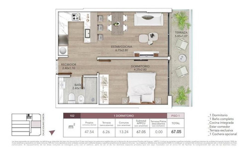 Imagen 17 de 27 de Apartamento 1 Dormitorio, Suite, Vestidor, Toilette, Terraza Al Frente.
