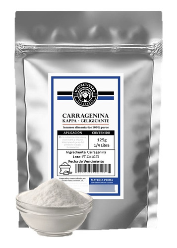 Carragenina Kappa En Polvo X125gr Pura - g a $199