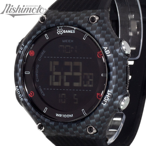 Relógio X-games Masculino Digital Xmppd567 Negativo Carbono