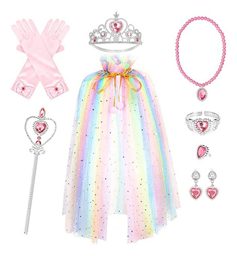 Disfraz De Princesa Frozen Elsa Niña Vestido De 8 Piezas