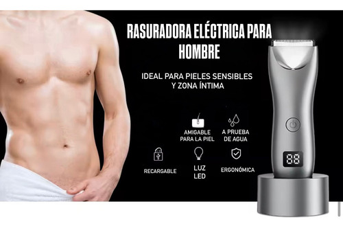 Afeitadora Eléctrica Profesional Resistente Agua Rasuradora Plateado