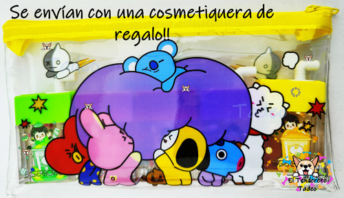 Brillo Labial Kawaii Conejo, 6 Pzas Duo, Lip Gloss + Regalo