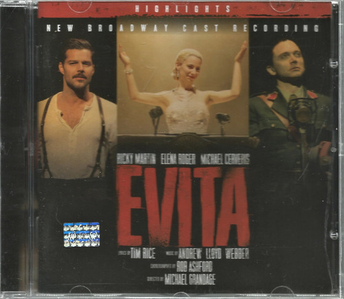 Evita / Ricky Martin Elena Roger - Cd Original Argentina