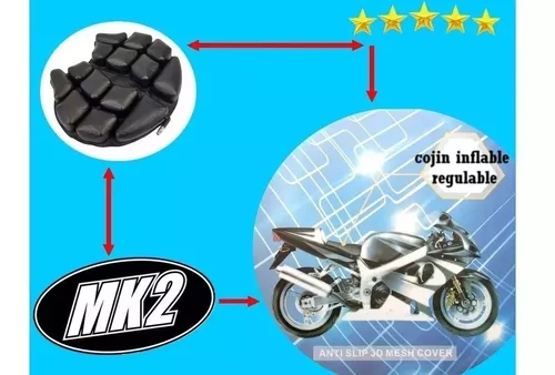 Cojin Gel Asiento Moto Universal Rouser Duke Mk2 M Universal