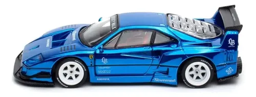 Inno64 ***chase*** Ferrari F40 Cromada Liberty Walk 1/64! Azul