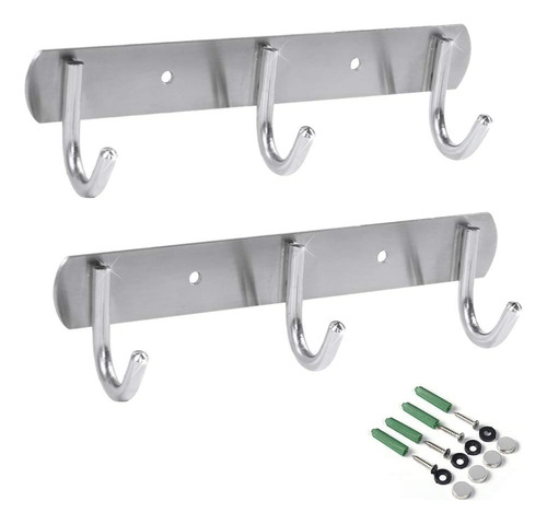 Perchero De Pared Newness Con 3 Ganchos Para Abrigos, Perche