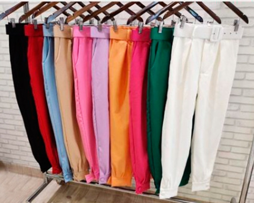 Calça Alfaiataria Feminina Casual Com Cinto Miss Yes
