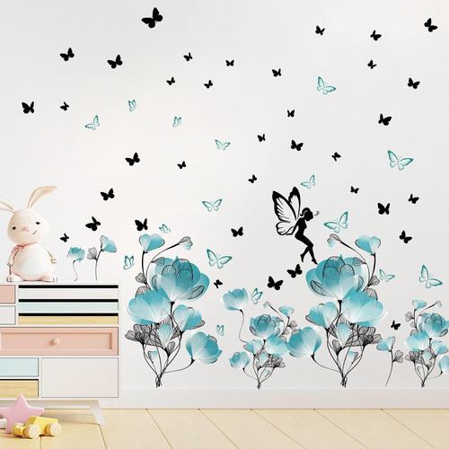 Calcomanías De Pared De Flores De 55 X 39 Pulgadas, Calcoman